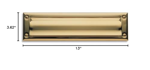 Baldwin Estate 0014.003 Letter Box Plate in Polished Brass, 13" x 3.625"