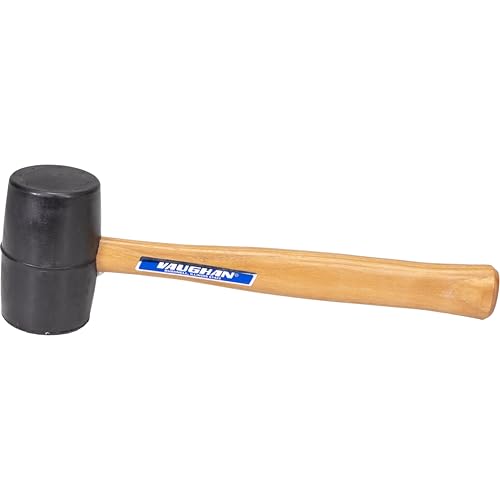 VAUGHAN Solid Rubber Mallet, Quality Rubber 20 oz Head, Made In The USA, Hardwood Handle, RM2B, VN57431