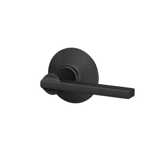 Schlage F10 V LAT 622 Latitude Door Lever, Hall & Closet Passage Lock, Matte Black