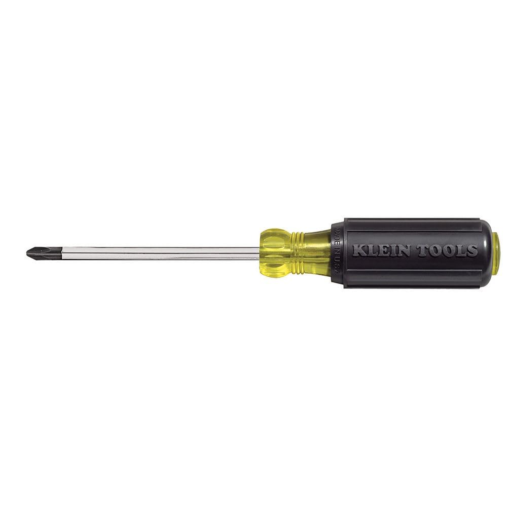 Klein Tools 603-4 Screwdriver, Made in USA, #2 Phillips Tip, Cushion Grip, Precision Machined Electrician Screwdriver, Home Improvement