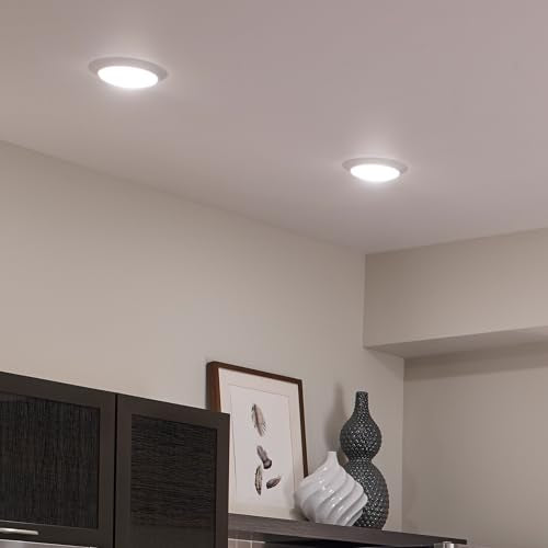 Kichler Gen I LED Downlight in White, 7.5" Ceiling Flush Mount Interior Dimmable Light, 3000K, (7.5" x 1.5"), 43846WHLED30
