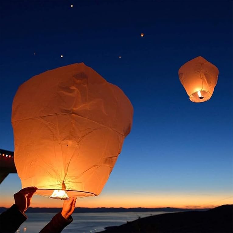 10Pcs White Round Paper Lanterns, Hanging Decorative Lamps for Home, Party, Wedding – Create Warm & Romantic Atmosphere