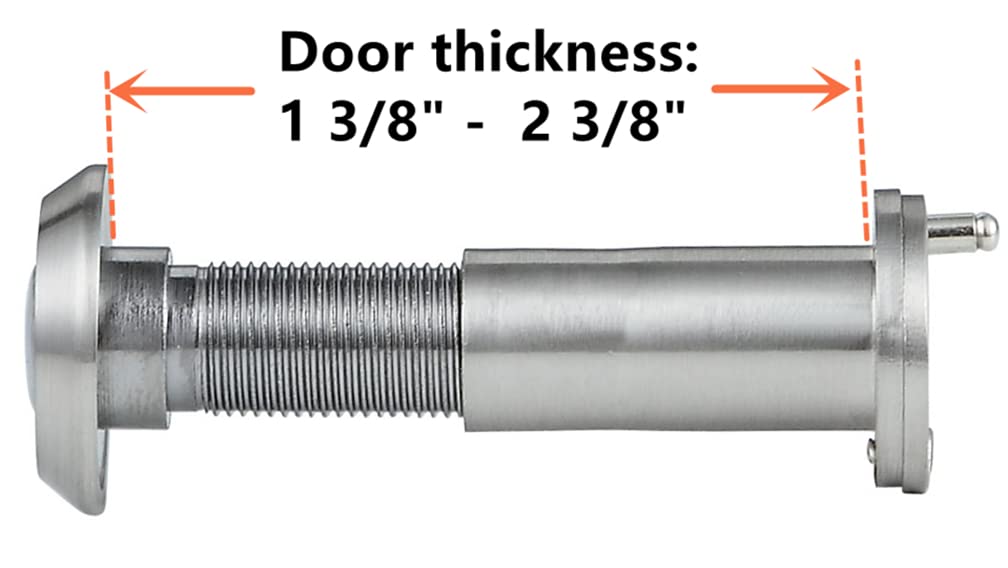 Forliggio Peephole Front Door Viewer with Privacy Cover, One-Way 220 Degrees in Satin Nickle