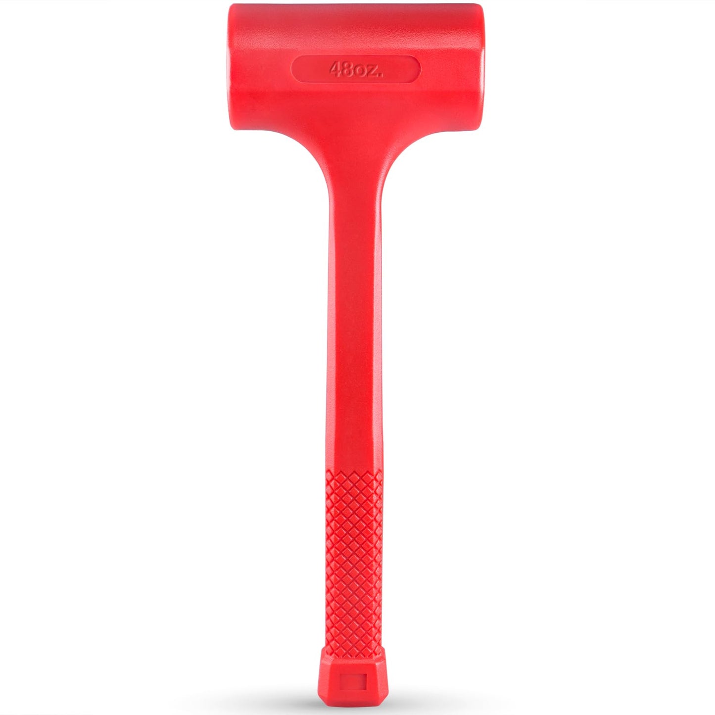 3 LB Dead Blow Hammer & Unicast Mallet, Neon Red, Durable Unibody, Checkered Grip, Non-Marring, Non-Sparking, Rebound Resistant