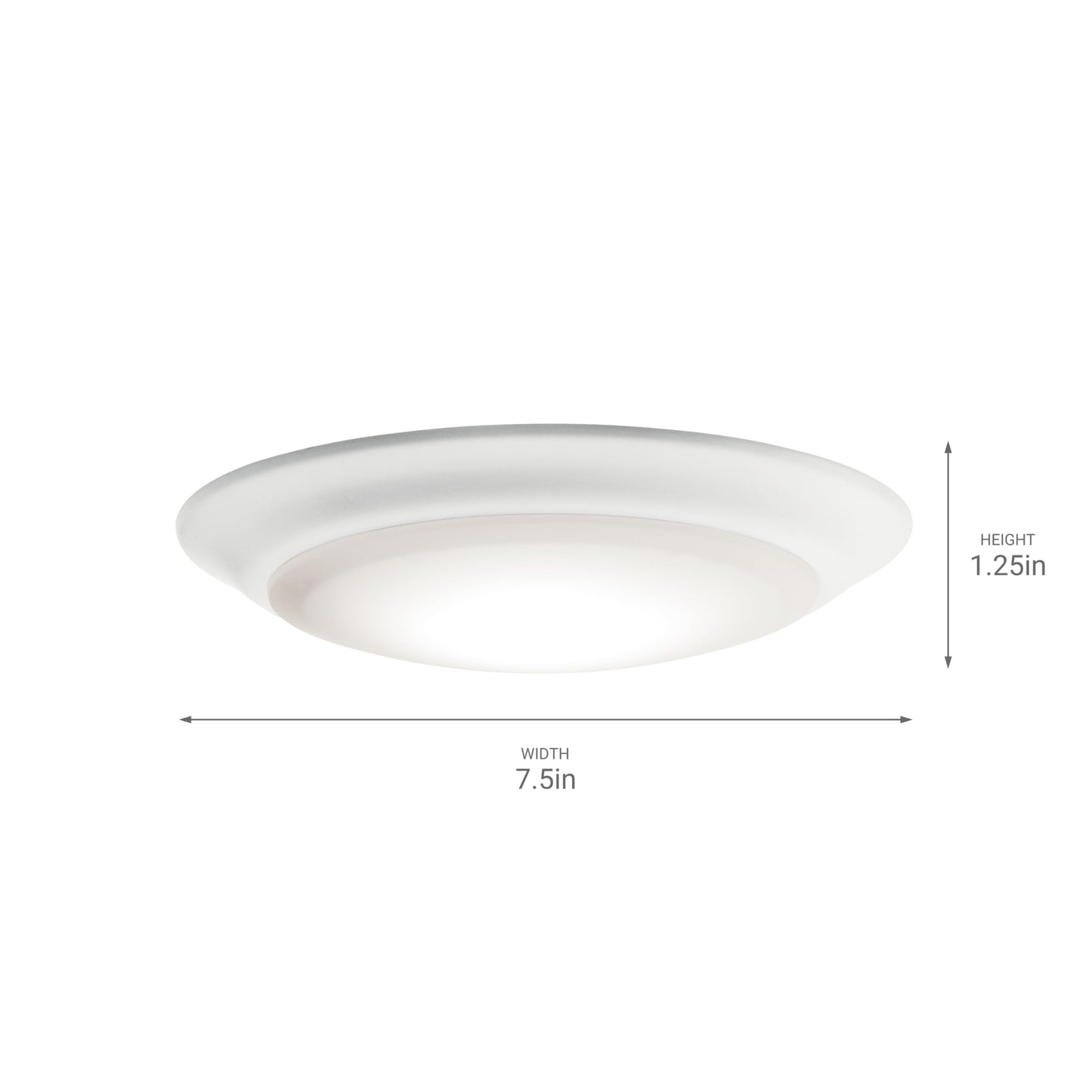 Kichler Gen I LED Downlight in White, 7.5" Ceiling Flush Mount Interior Dimmable Light, 3000K, (7.5" x 1.5"), 43846WHLED30