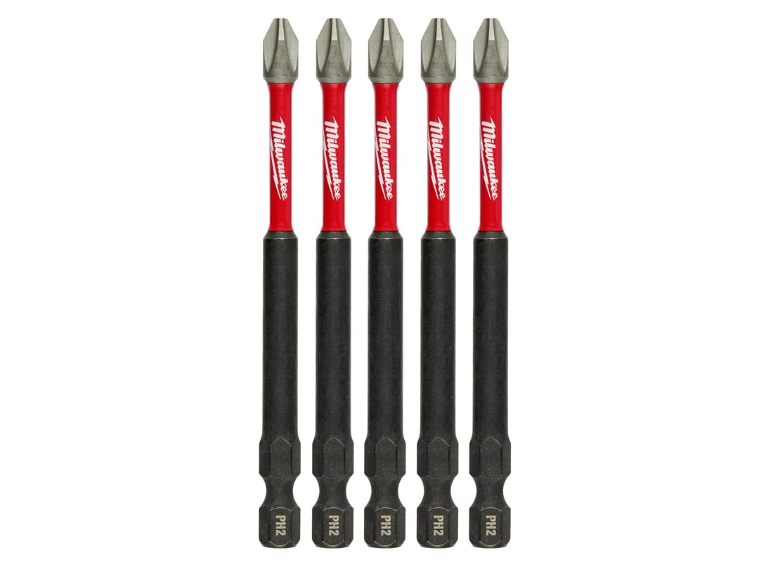 MILWAUKEE ELECTRIC TOOL 48-32-4564 Shockwave 3-1/2" Power Bit Phillips #2 5 Pack