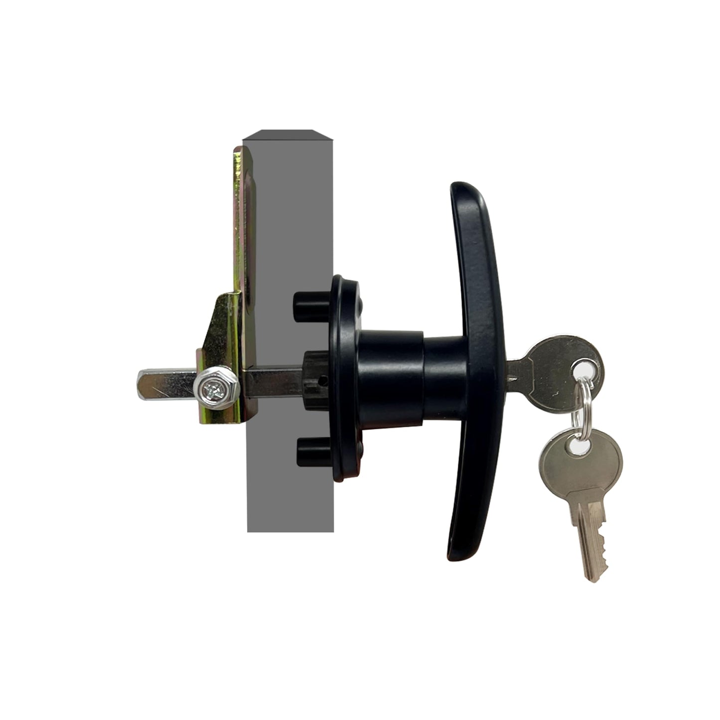 Lepoint T-Handle Chrome Alloy Lock Combo Pack,Clockwise and Counter Clockwise Shed Door Lock Kit Superior Durability Shed Door Hardware- Black