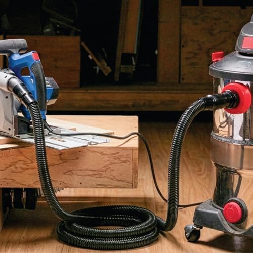 POWERTEC 70347 10 Ft. Dust Collection Hose Kit with 5 Fittings for Woodworking Power Tools Home and Wet/Dry Shop Vacuums