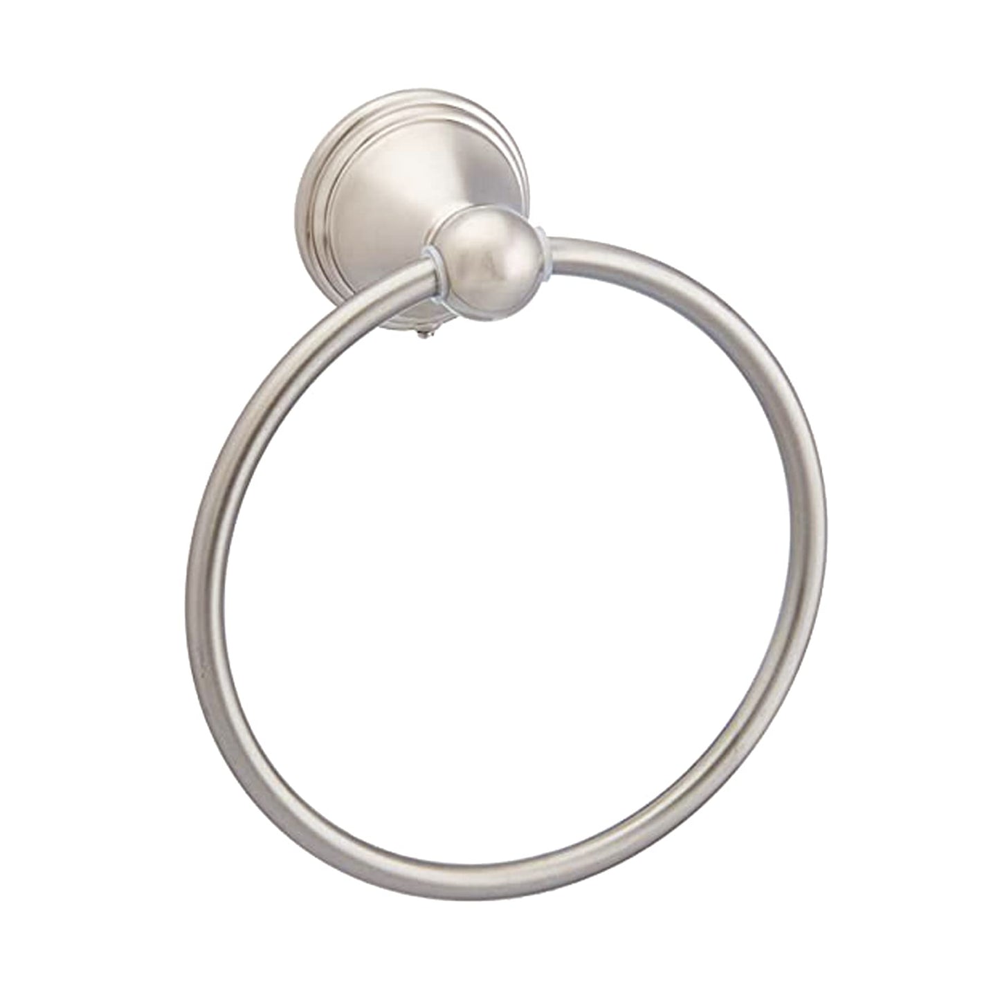 Amazon Basics Round AB-BR807-SN Modern Towel Ring, 6.3-inch Diameter, Satin Nickel