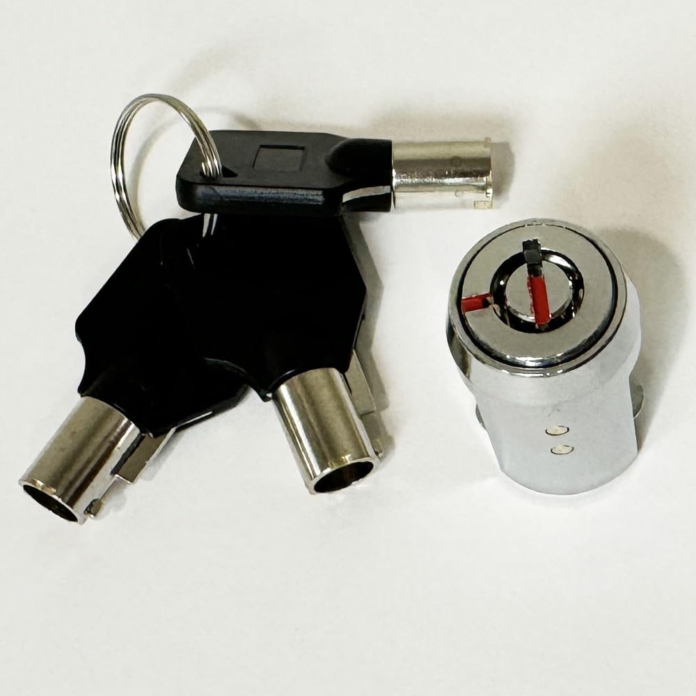 RiKey Security - Storage Cylinder Lock with 3 Tubular Keys for Roll-up Door Unit Secure 19mm