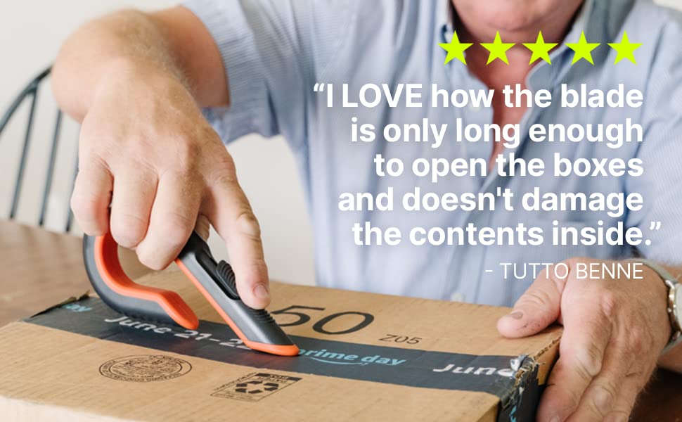 Slice - 10400 Box Cutter, 3 Position Manual Button with Ceramic Blade, Locking blade