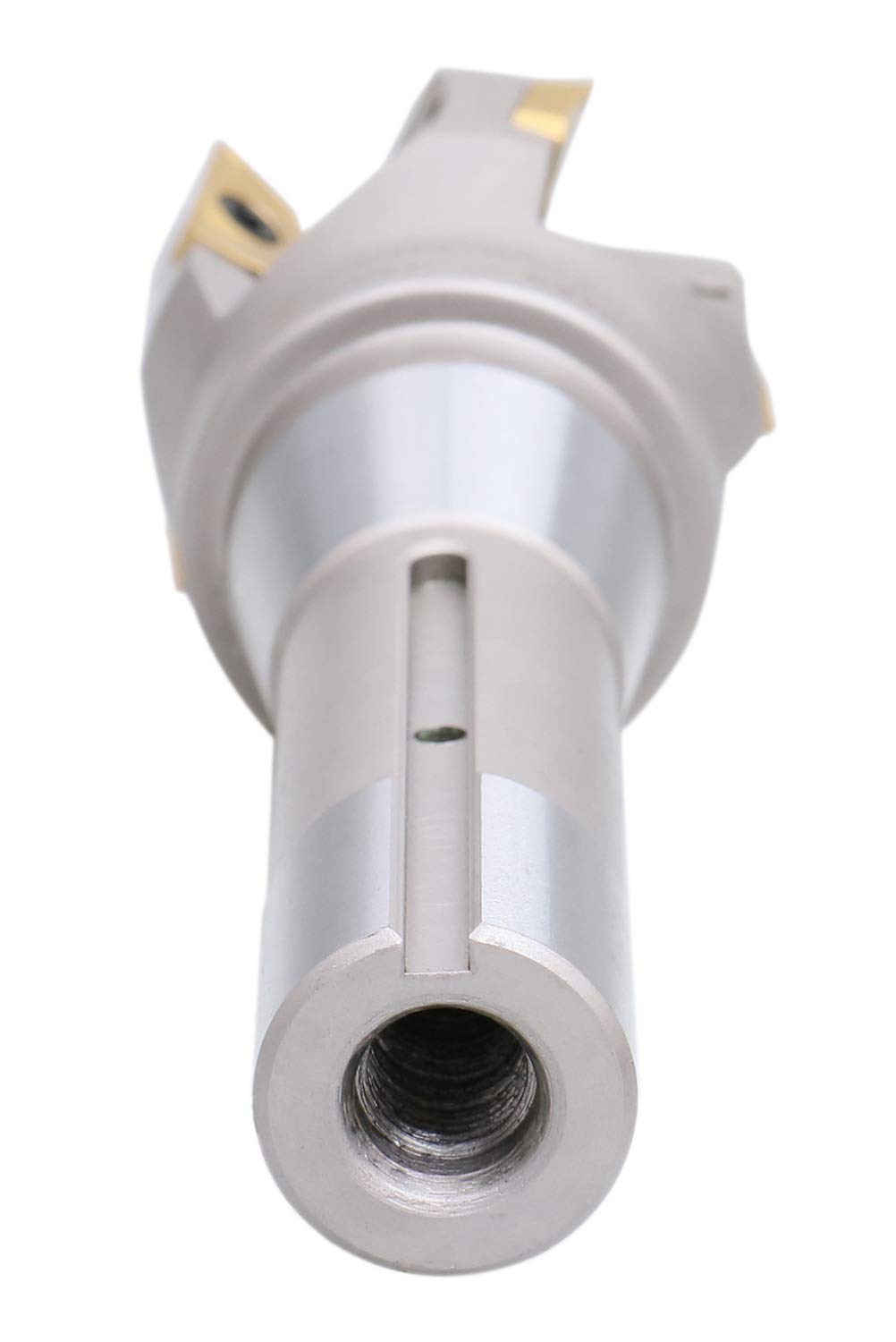 Accusize Industrial Tools 2'' Diameter by 6-1/8'' Oal 90 Degree R8 Shank Indexable End Mill with 5 Apkt1604 Carbide Inserts, 0028-6906