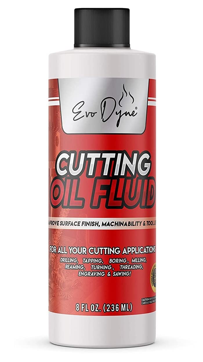 Evo Dyne Cutting Oil & Fluid, 8 oz, Made in USA, Professional Grade for Drilling, Tapping & Milling, Safe on Metal & Glass