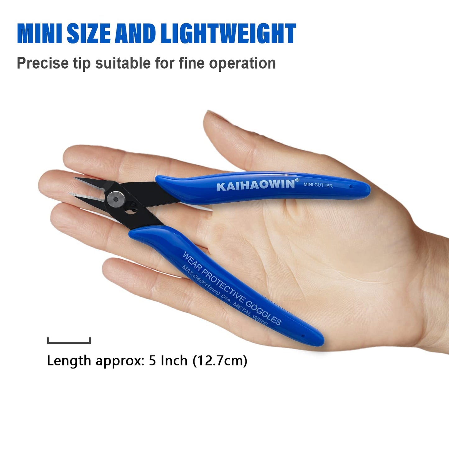 KAIHAOWIN 10-Pack 170 Small Wire Flush Cutters – Diagonal Cutting Pliers, Side Cutters for Electronics, Floral, Model, Copper Wire