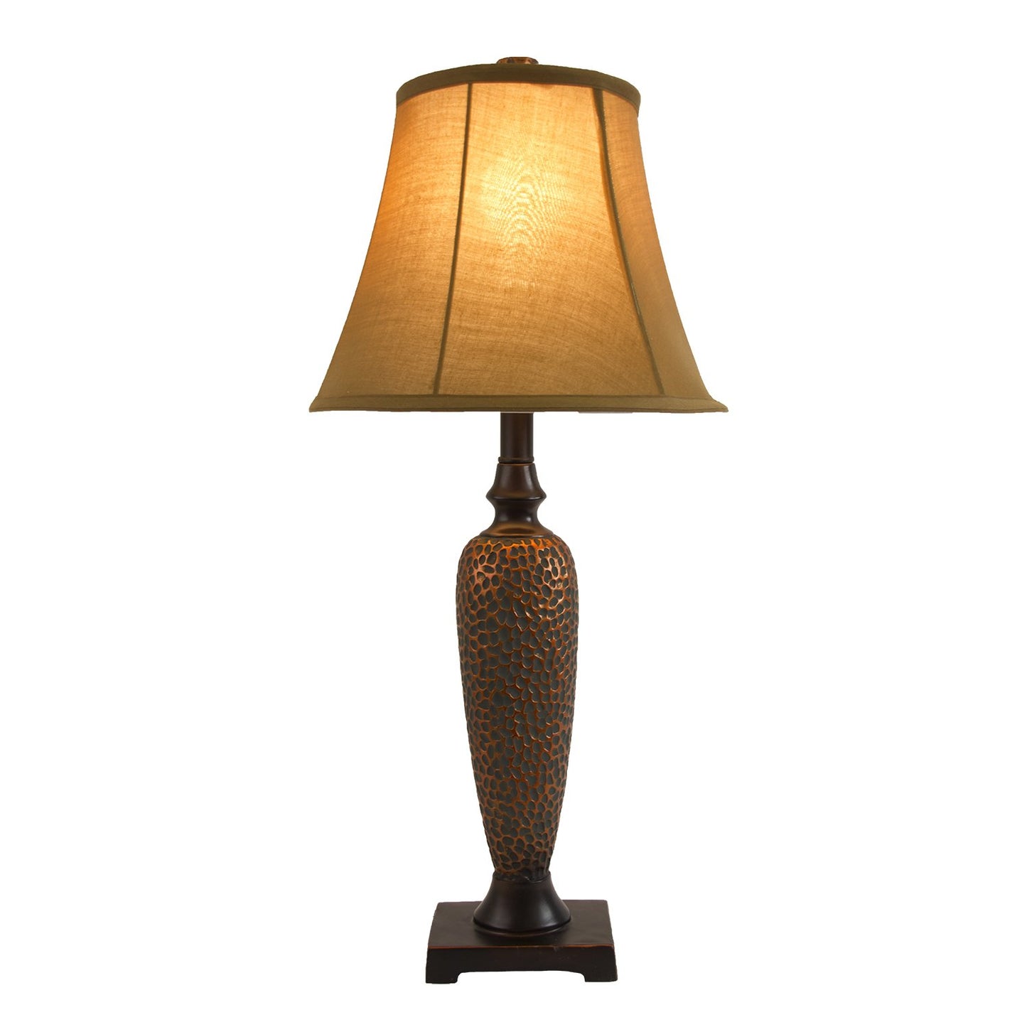 Elegant Designs LC1000-HBZ Hammered Bronze Ceramic Three 3 Pack Lamp Set (2 Table Lamps, 1 Floor Lamp)