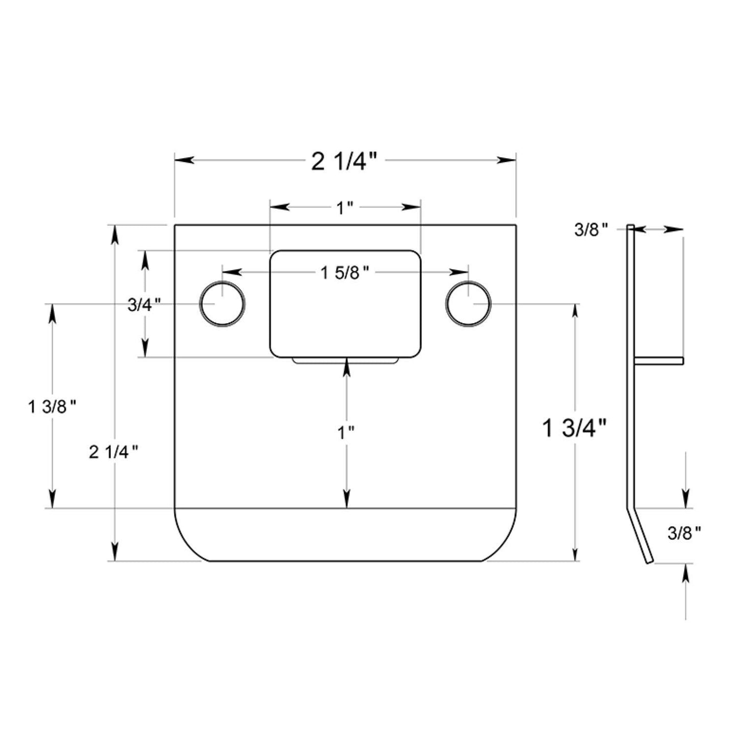 Nuk3y SP225 2-1/4" x 2-1/4" Extended Lip Strike Plate, Satin Nickel