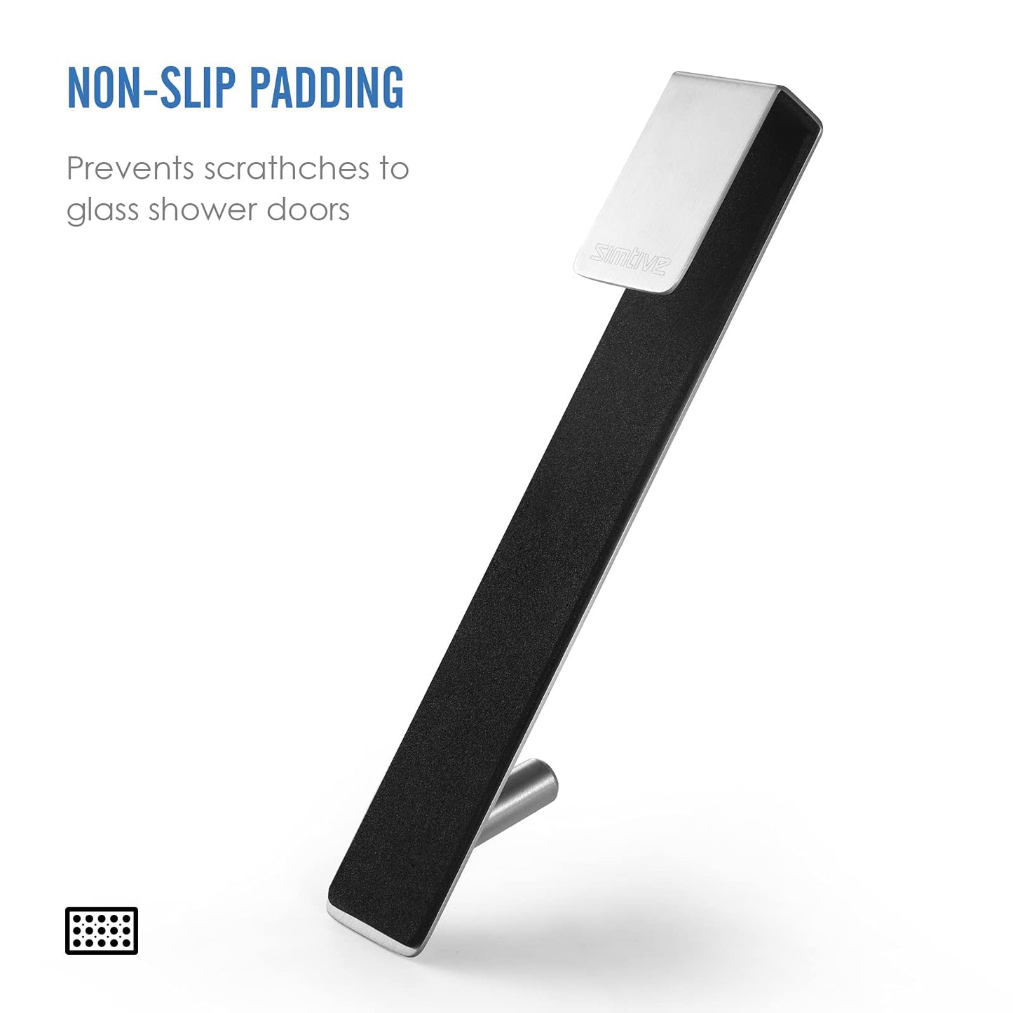 Simtive Extended (7-Inch) Over Door Hooks for Bathroom Frameless Glass Shower Door, Towel Hooks, 2-Pack, Silver