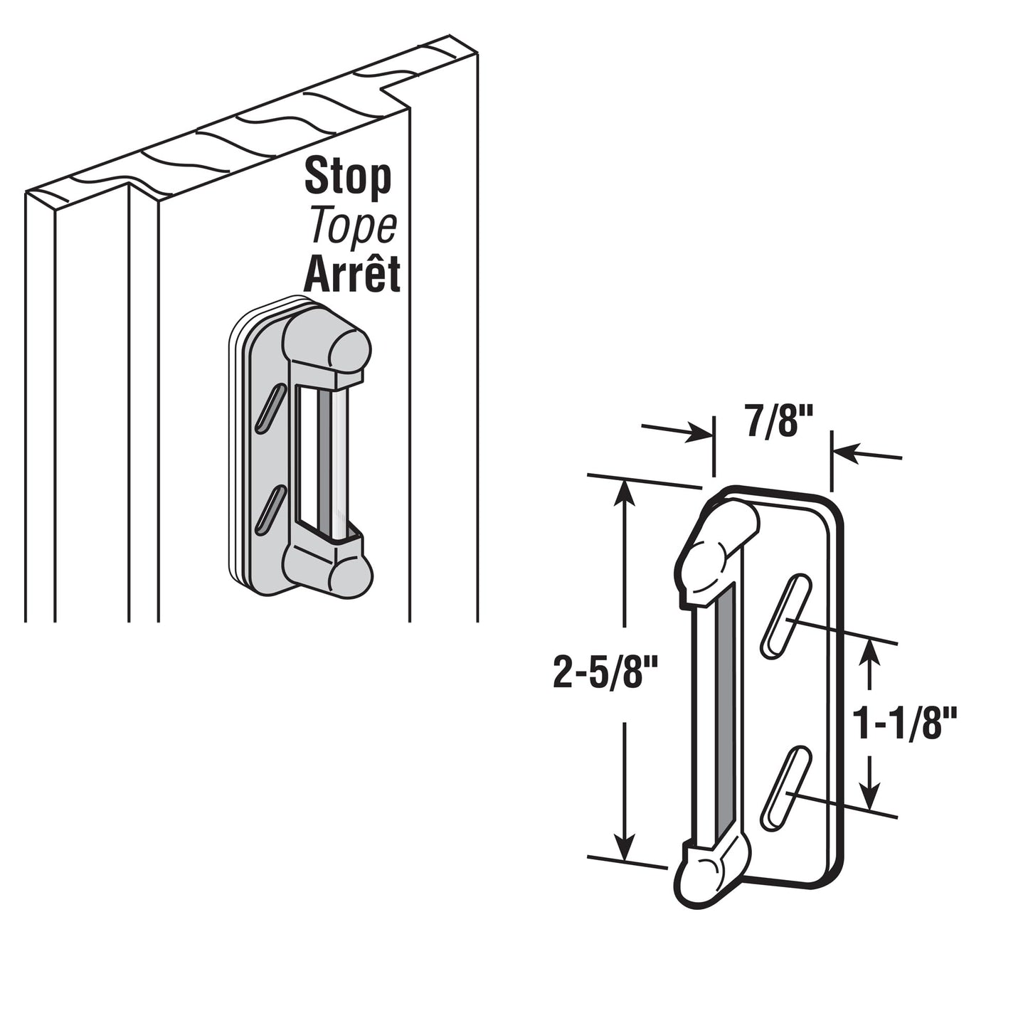 Prime-Line K 5003 Aluminum, Spring-Loaded Screen Door Strike Plate (Single Pack)