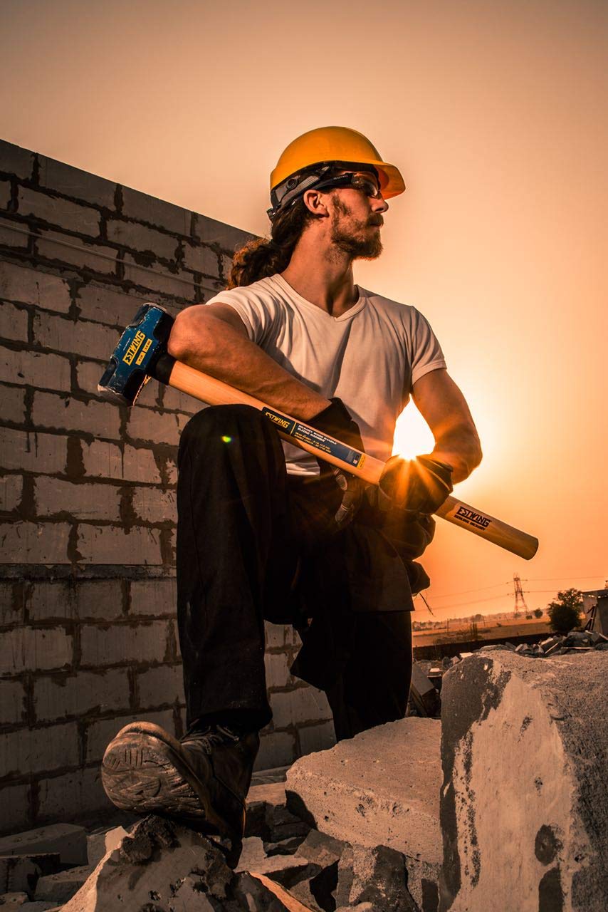 Estwing 8-Pound Hard Face Sledge Hammer - 36-Inch Hickory Handle, Ergonomic Grip, Durable Construction for Demolition & Stake Driving