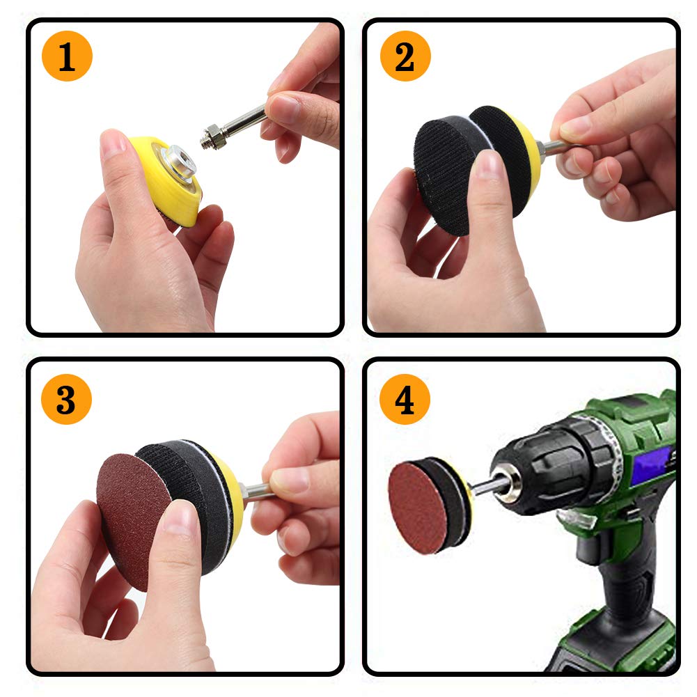 SPEEDWOX 100pc 2" 240 Grit Sanding Discs Hook & Loop Sandpaper for Wood, Auto, Drill, Grinder & Rotary Tools – No Hole