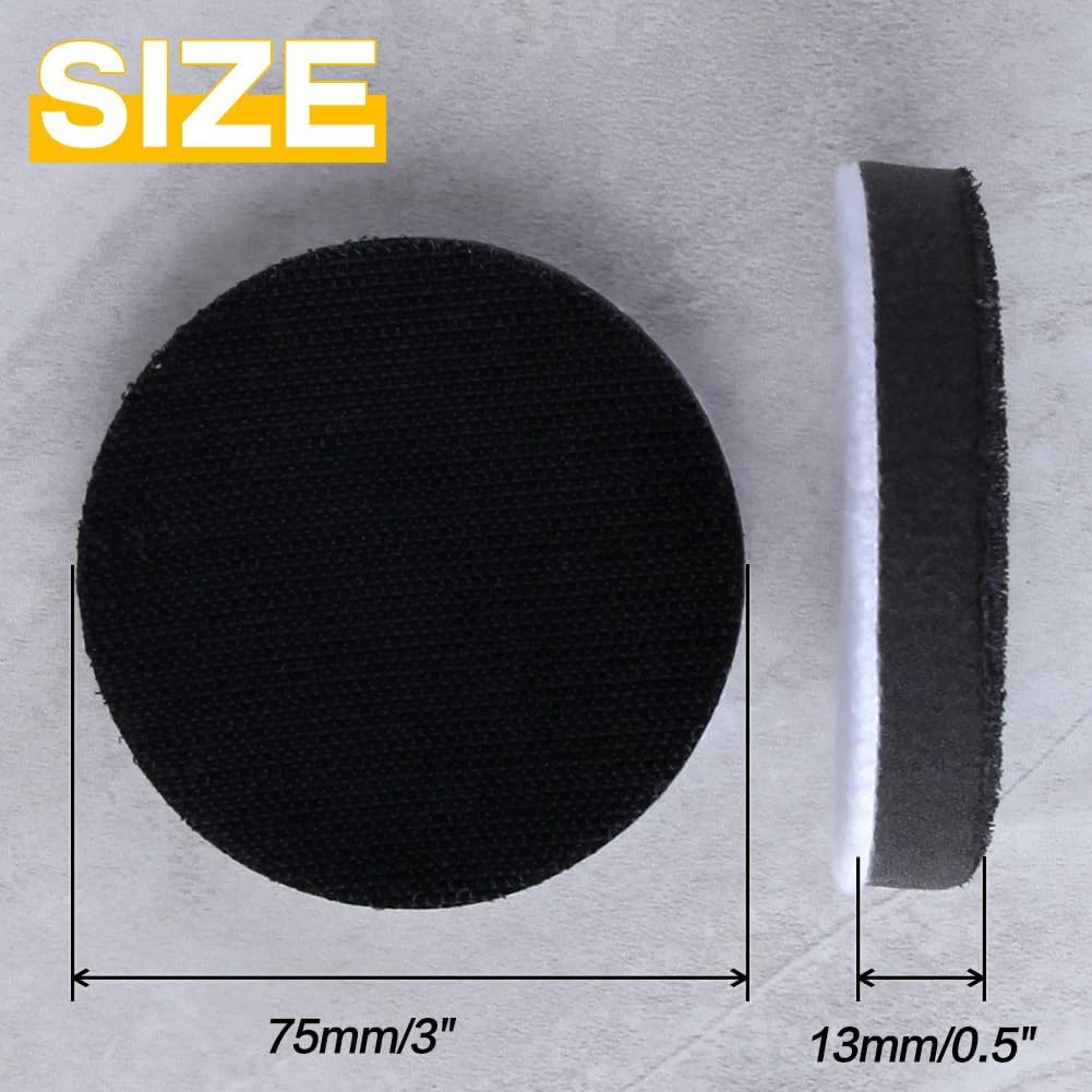 SPEEDWOX 3 Inch Soft Foam Layer Buffering Pad 5 Pack Hook and Loop Soft Sponge Cushion Buffer Pad
