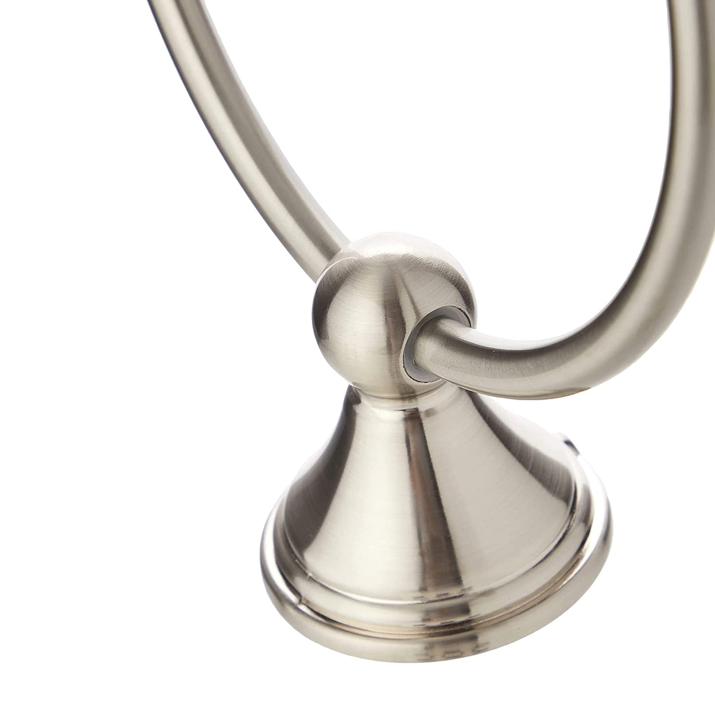 Amazon Basics Round AB-BR807-SN Modern Towel Ring, 6.3-inch Diameter, Satin Nickel