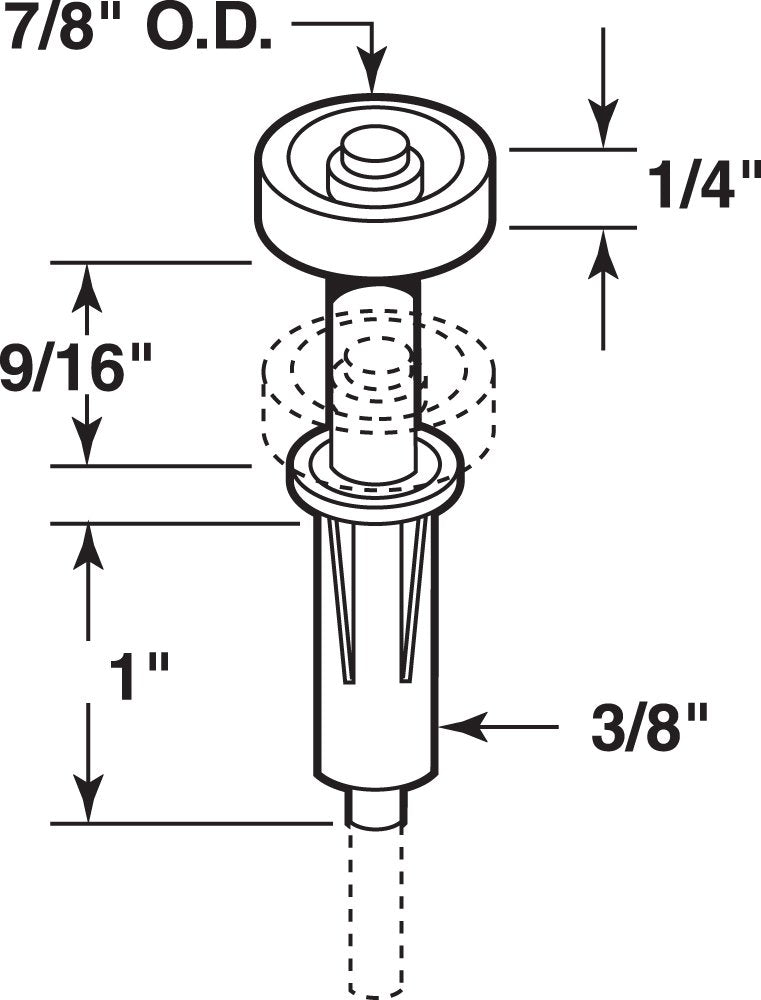 Prime-Line N 6703 7/8 In. Nylon Bi-Fold Closet Spring-Loaded Top Roller Guide (2 Pack)