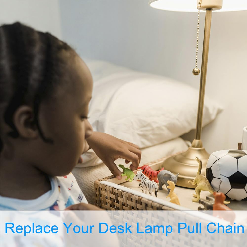 Ceiling Fan Pull Chain 60" Extension, Rust-Proof Stainless Steel Ball Chain with Connectors, 3mm Silver for Fans & Light Fixtures