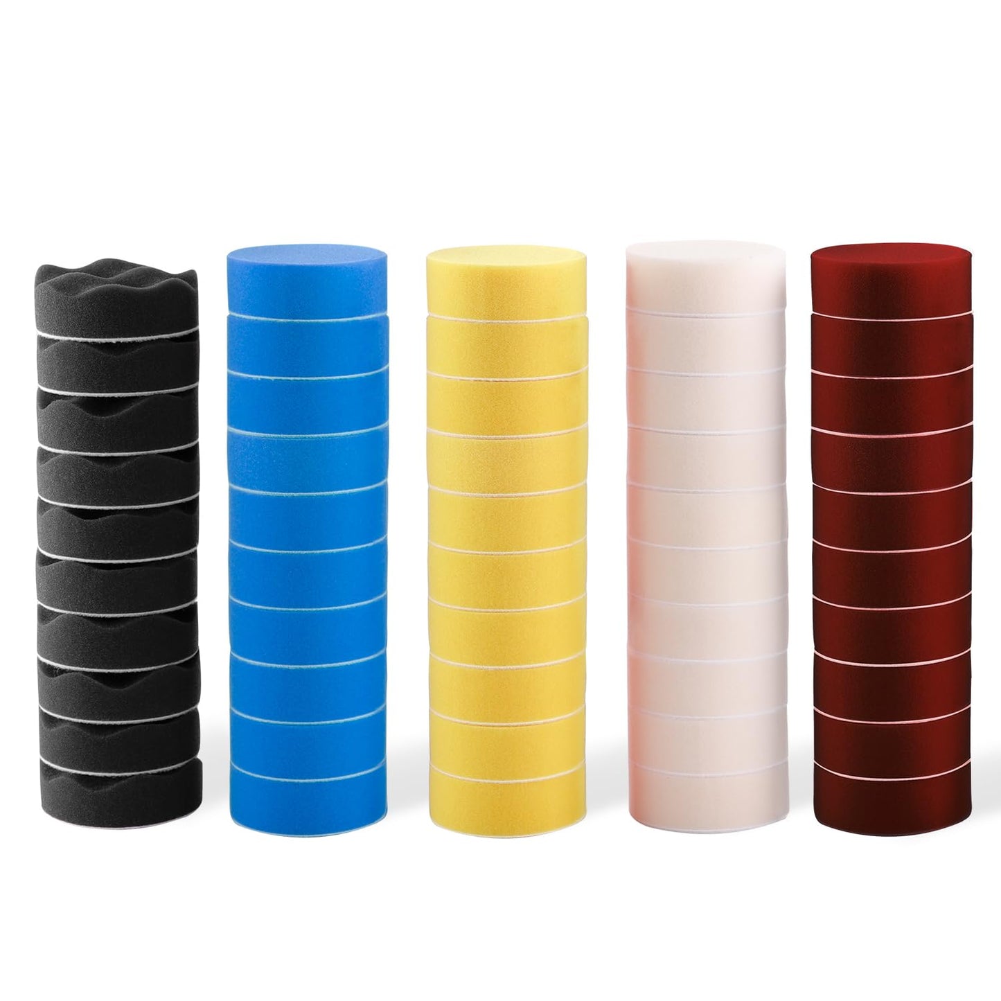 ZFE Polishing Pad, 50pcs 3 inch(80 mm) Sponge Buffing Pads, Foam Polishing Pad Kit for Car Sanding, Polishing and Waxing