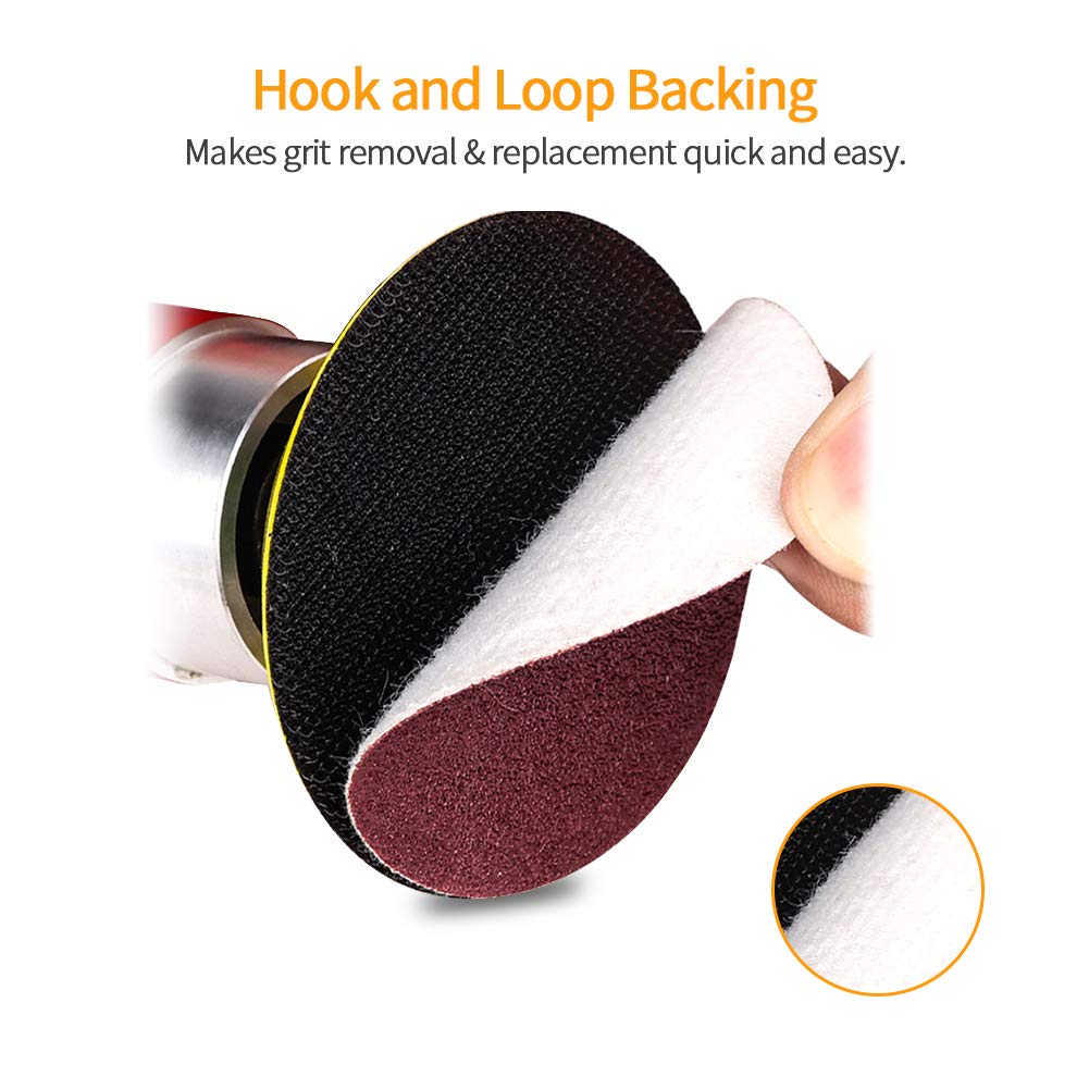 SPEEDWOX 100pc 2" 240 Grit Sanding Discs Hook & Loop Sandpaper for Wood, Auto, Drill, Grinder & Rotary Tools – No Hole