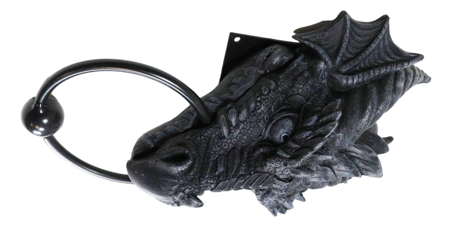 Ebros Gift Gothic Ancient Horned Dragon Wyvern Monarch Guardian Head Door Knocker Myths And Legends Dungeons And Dragons Home Decor Figurine