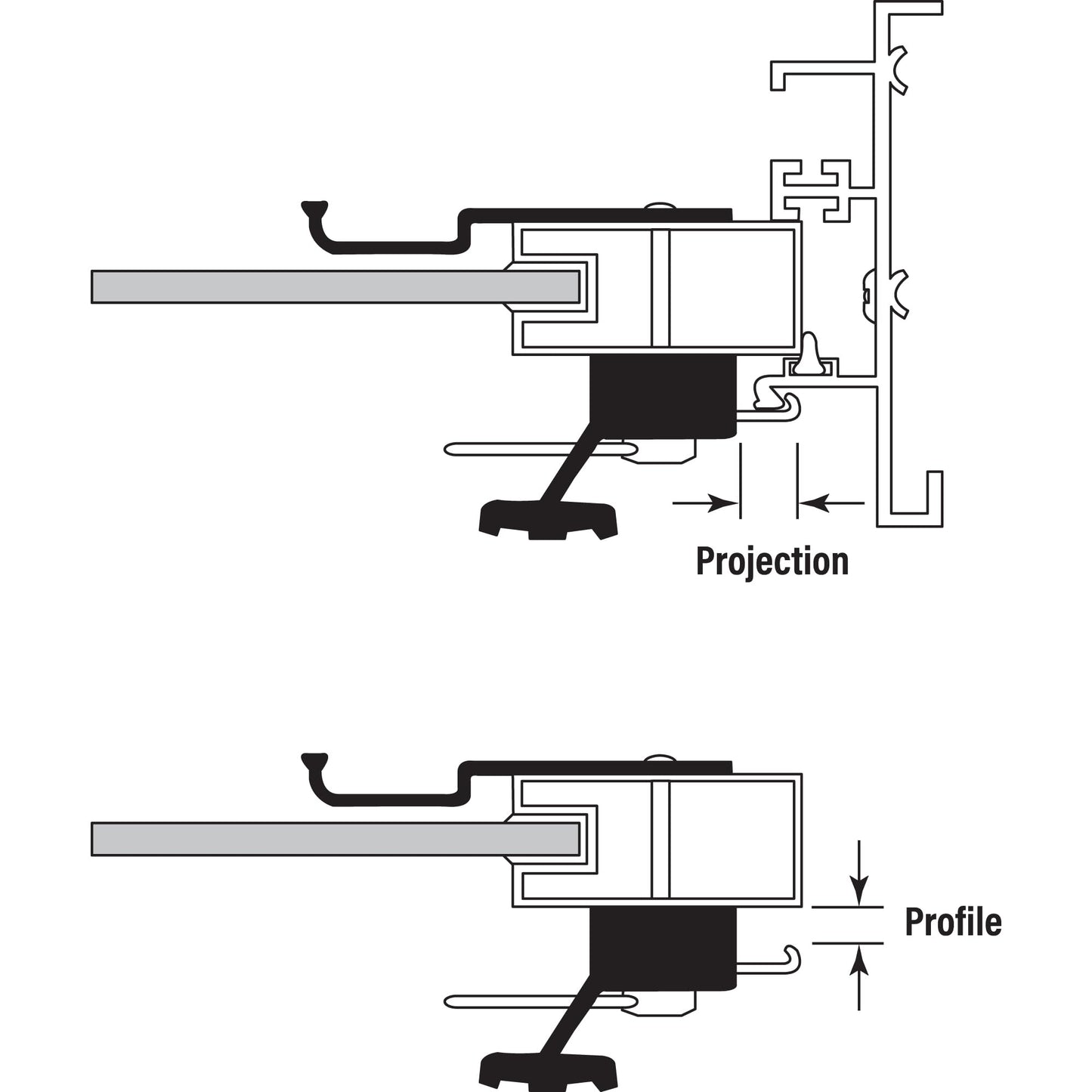 Prime-Line C 1126 Black Diecast Sliding Door Handle with Wood Handle, (Single Pack)