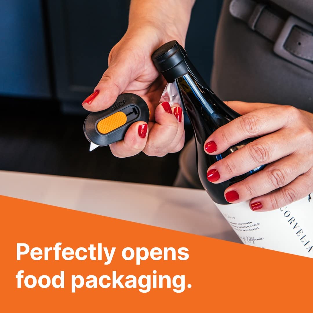 Slice Mini Box Cutter, Manual Retracting, Safe Ceramic Box Cutter Lasting 11x Longer than Metal, Keychain Box Opener, 1 Pack