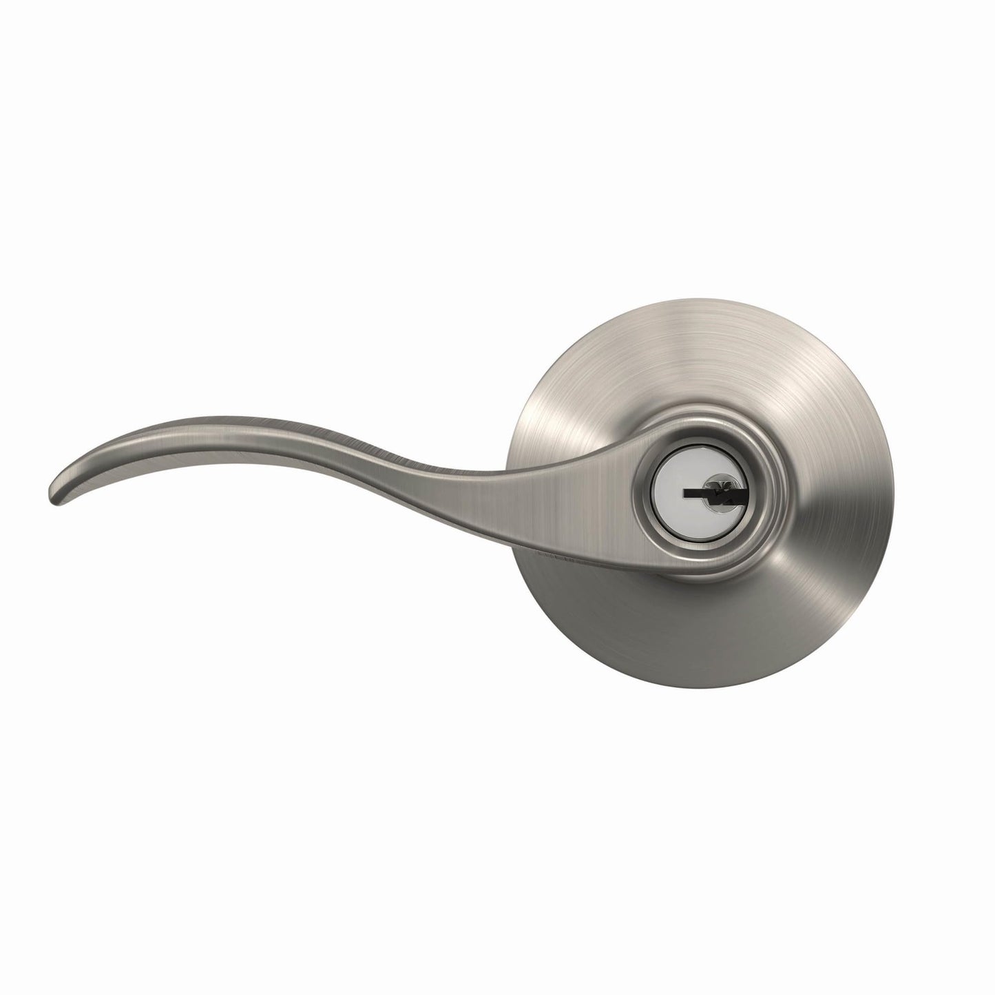 Schlage F51A ACC 619 Accent Door Lever, Keyed Entry Lock, Satin Nickel