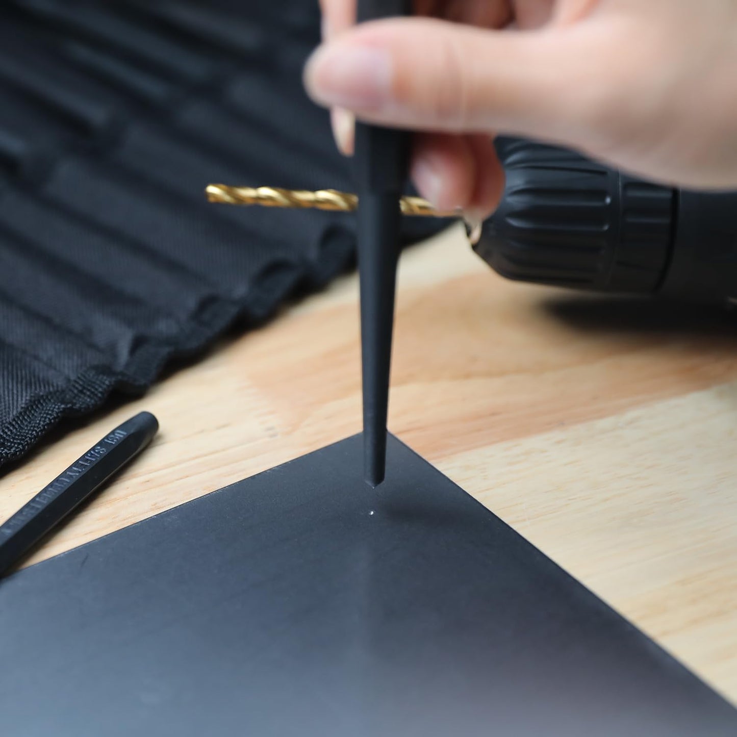 Amazon Basics 16-Piece Chrome Vanadium Steel Punch and Chisel Set with Storage Pouch