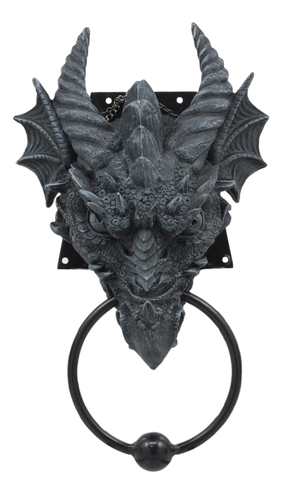 Ebros Gift Gothic Ancient Horned Dragon Wyvern Monarch Guardian Head Door Knocker Myths And Legends Dungeons And Dragons Home Decor Figurine