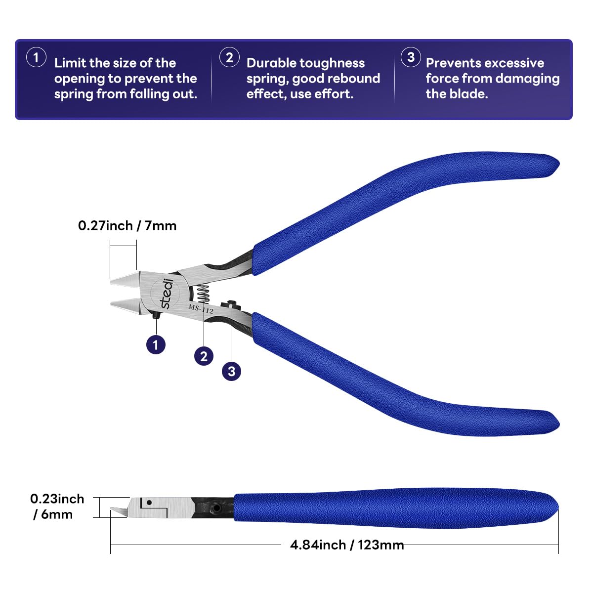 stedi Model Nipper, Ultra-thin Double-blades Nippers with Protective Case Model Hobby Making Tools for Gundam Repairing Plastic Model and Fixing