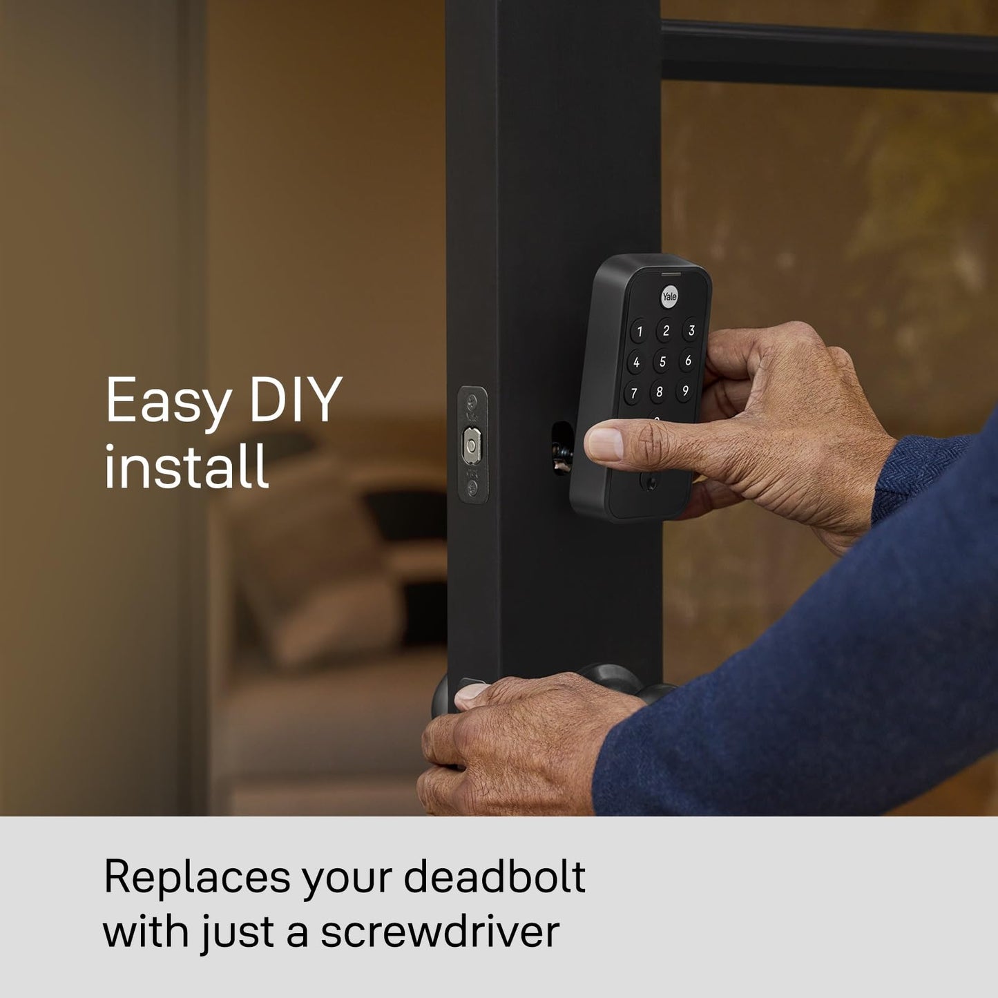 Yale Black Code Keypad Deadbolt Front Door Lock for Keyless Entry, YED210-NR-BSP