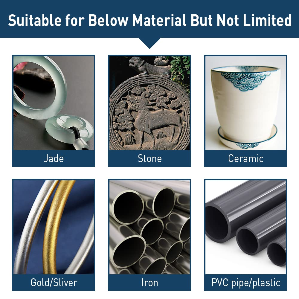 20-Pcs Diamond Grinding Burr Bit Set for Rotary Tools, 1/8" Shank, Stone, Ceramic, Glass Carving, Engraving, Polishing & Sanding