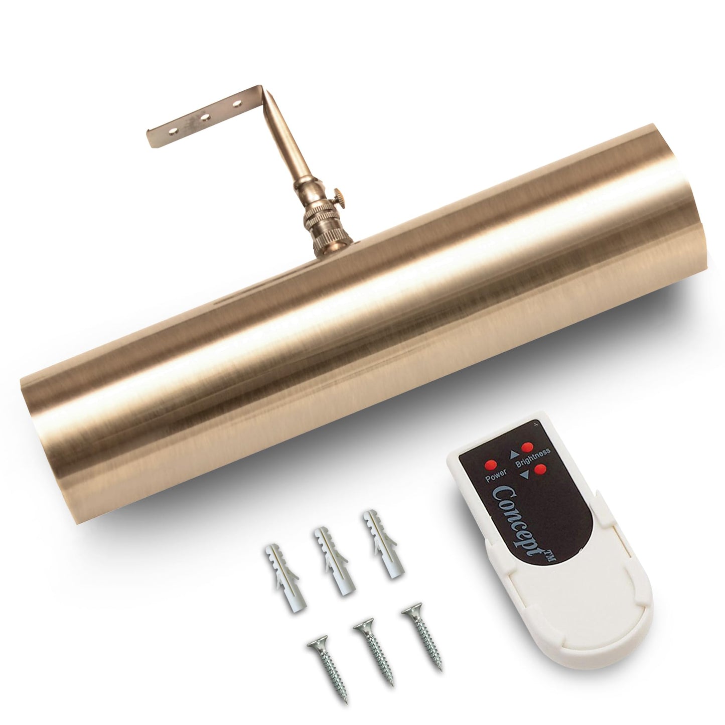 Concepdesigns 7.75" Battery-Operated Dimmable Picture Light, Wireless Wall Art & Library Light, Antique Brushed Bronze