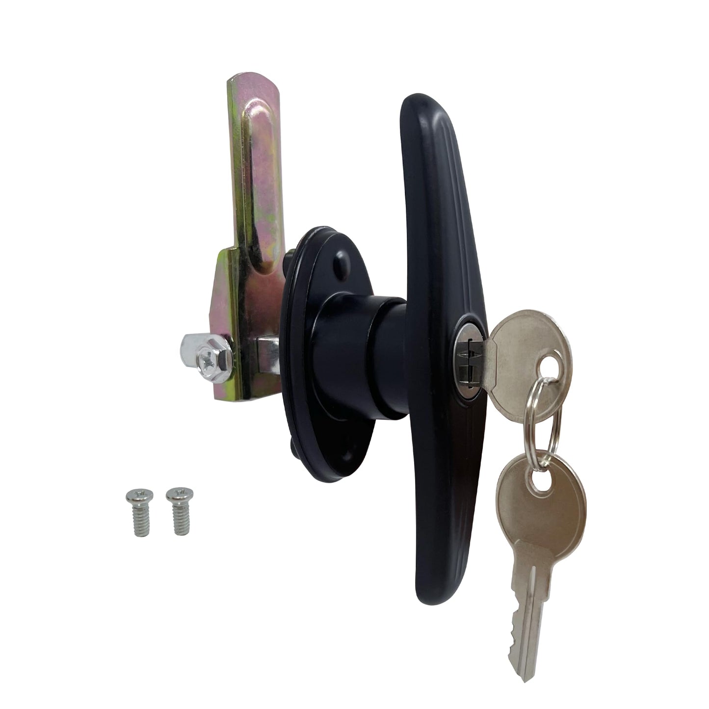 Lepoint T-Handle Chrome Alloy Lock Combo Pack,Clockwise and Counter Clockwise Shed Door Lock Kit Superior Durability Shed Door Hardware- Black