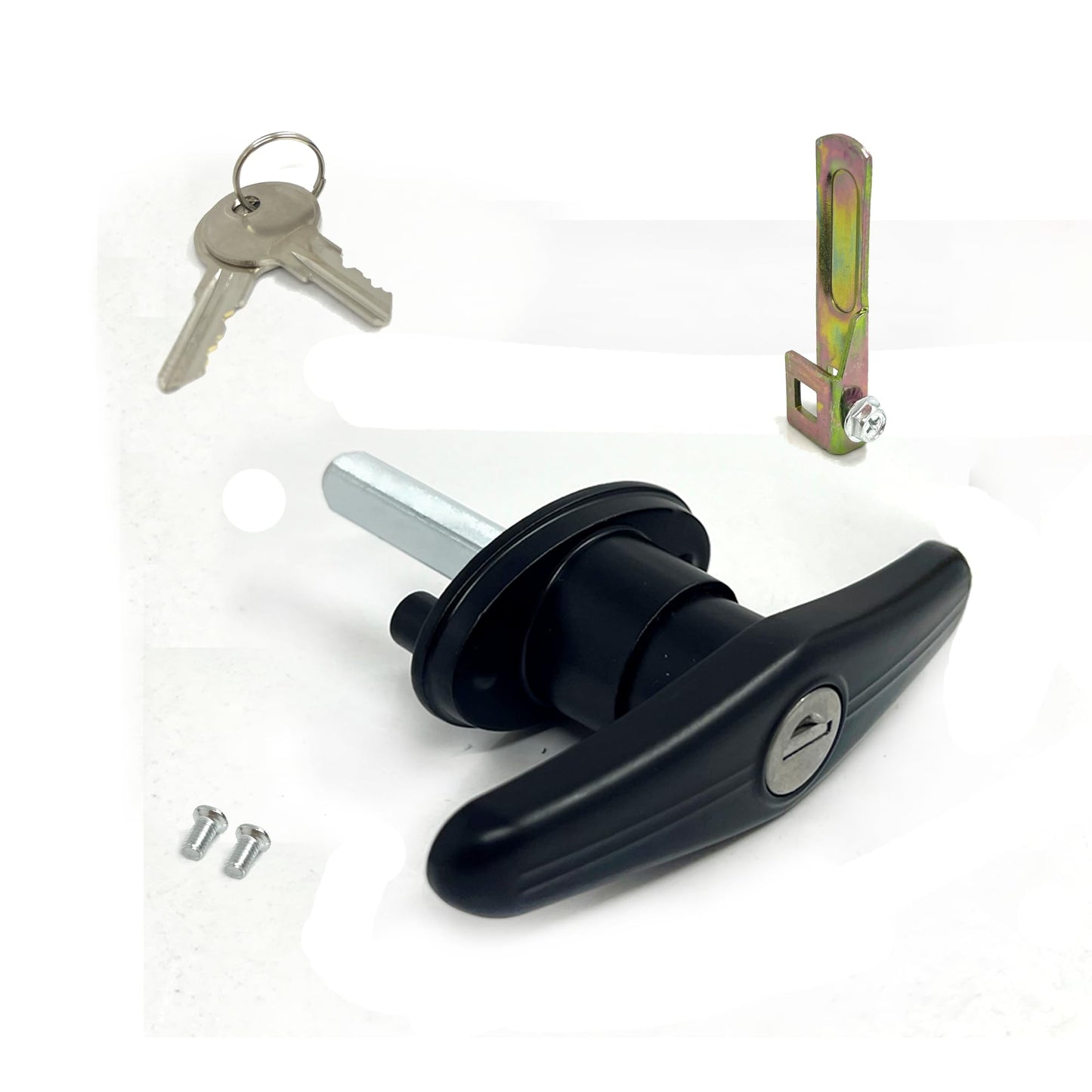 Lepoint T-Handle Chrome Alloy Lock Combo Pack,Clockwise and Counter Clockwise Shed Door Lock Kit Superior Durability Shed Door Hardware- Black