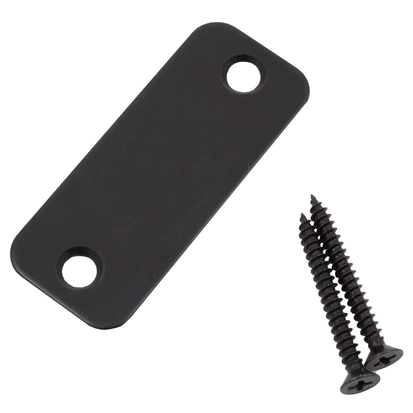 Stone Harbor Hardware Round Corner Blank Strike Plate, 1-1/8" x 2-3/4", Matte Black