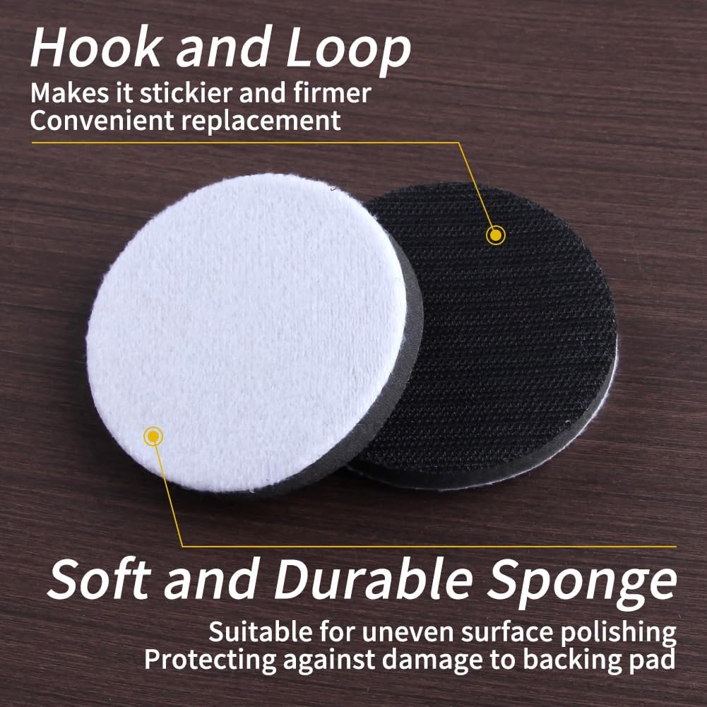 SPEEDWOX 3 Inch Soft Foam Layer Buffering Pad 5 Pack Hook and Loop Soft Sponge Cushion Buffer Pad