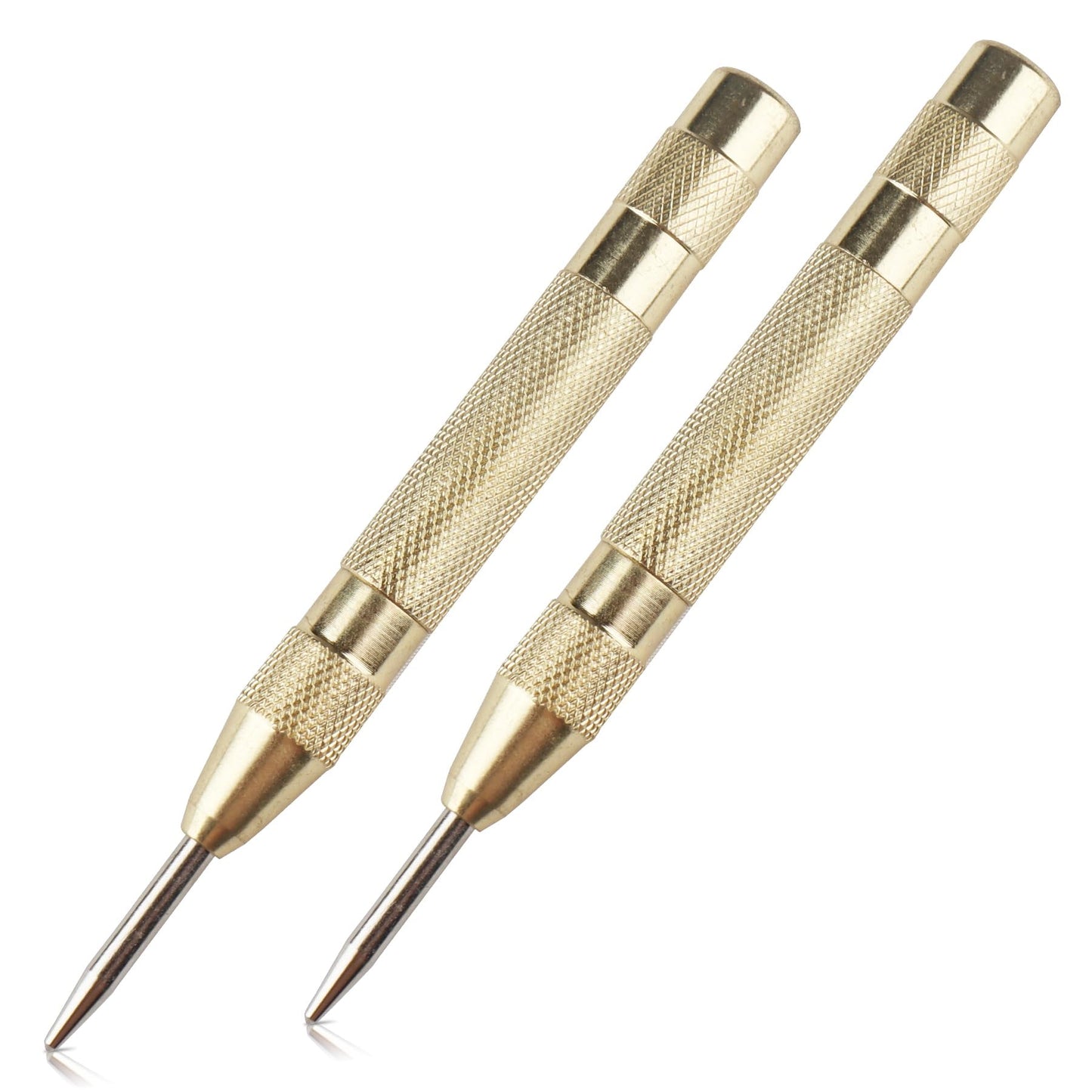 2PCS Automatic Center Punch 5-Inch Spring Loaded Punch Tool, Adjustable Impact, Heavy-Duty Steel Marker for Metal Wood Glass by RNSXYAT