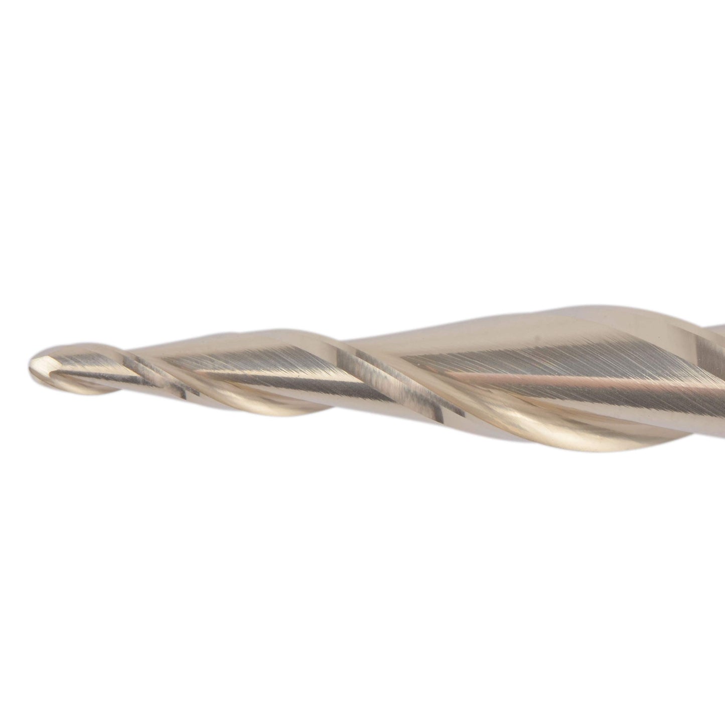 SpeTool Tapered Ball Nose End Mill 1/4" Shank with 1/32" Cutting Radius for 3D Carving Engraving Router Bit, ZrN Coated