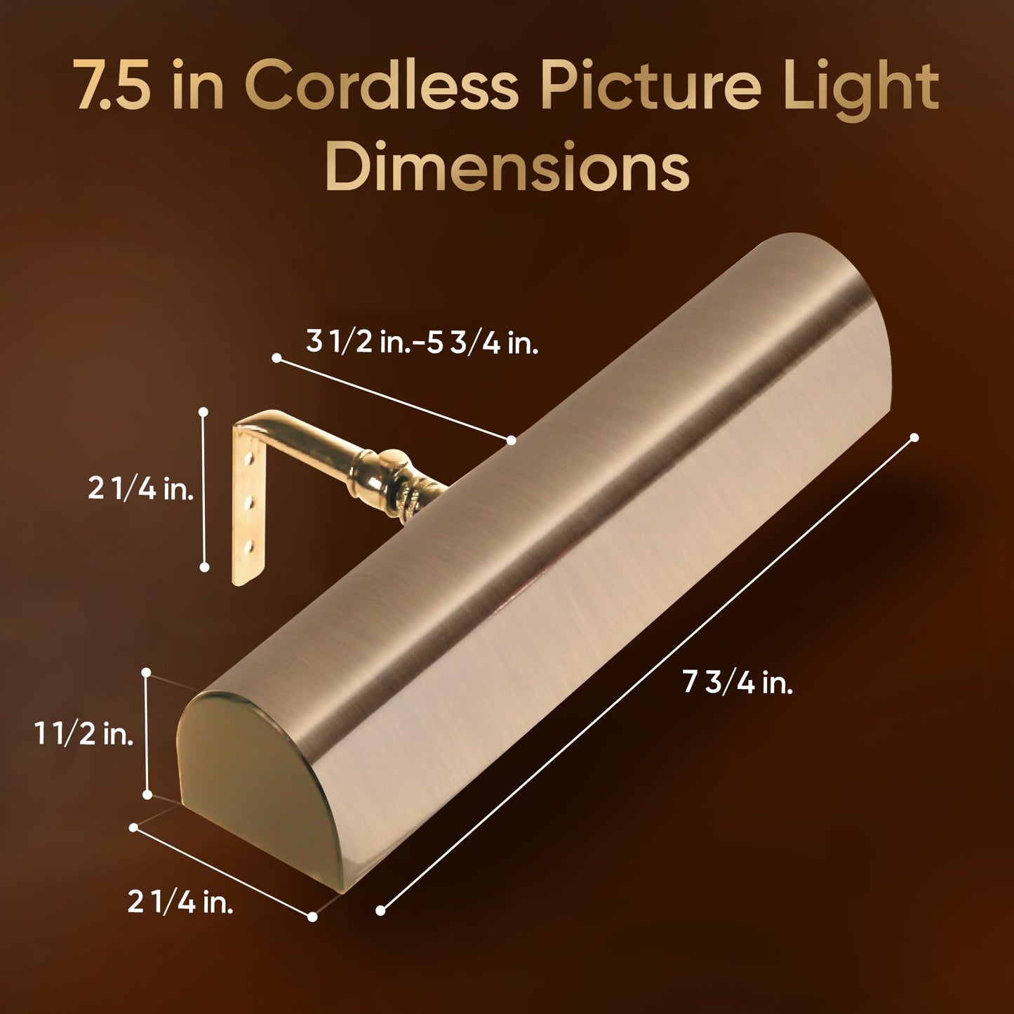 Concepdesigns 7.75" Battery-Operated Dimmable Picture Light, Wireless Wall Art & Library Light, Antique Brushed Bronze