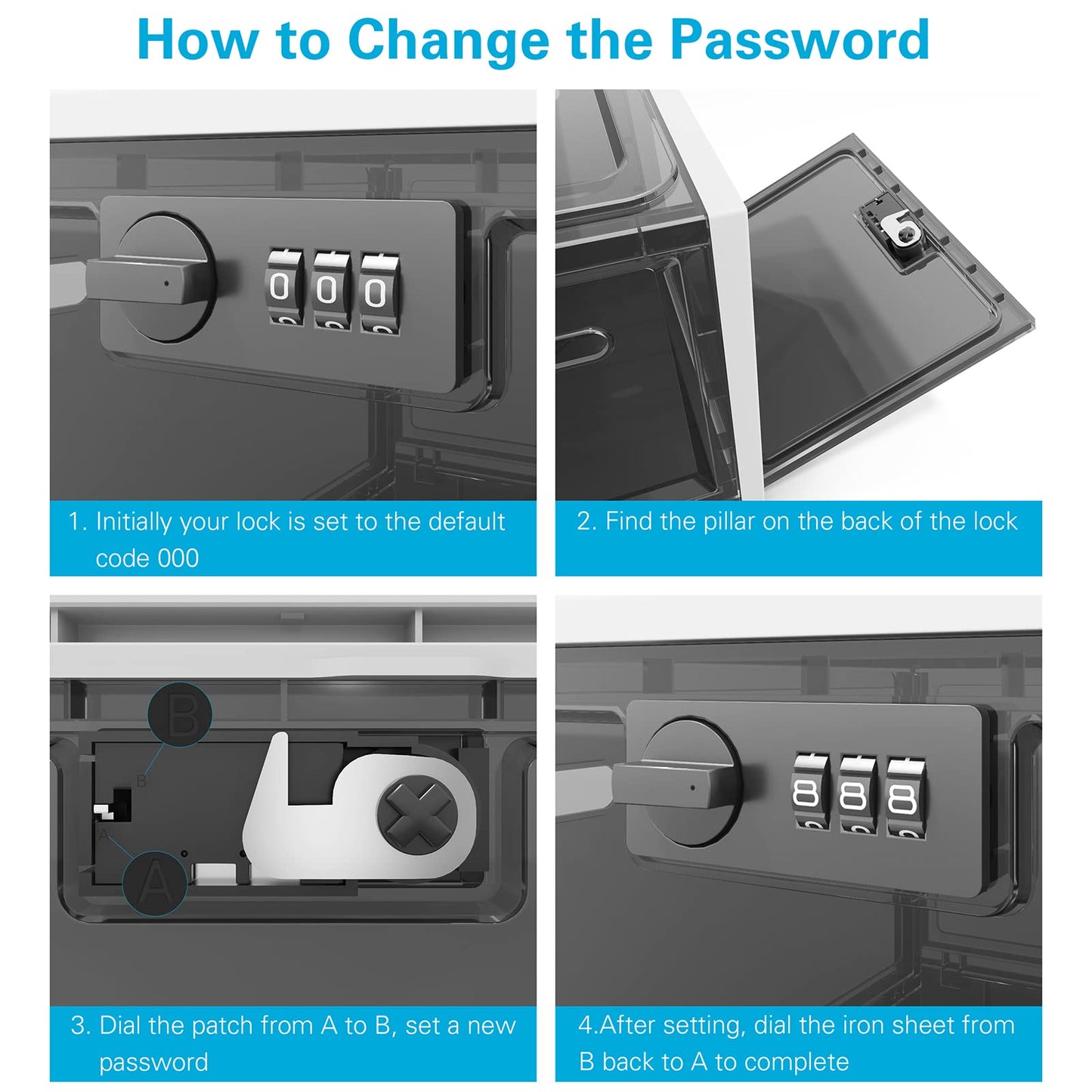 BUG HULL Large Capacity Medication Lock Box, Fridge Lock Box for Medicine Safe, Locking Medicine Box with Code for Snack, Food and Home Safety