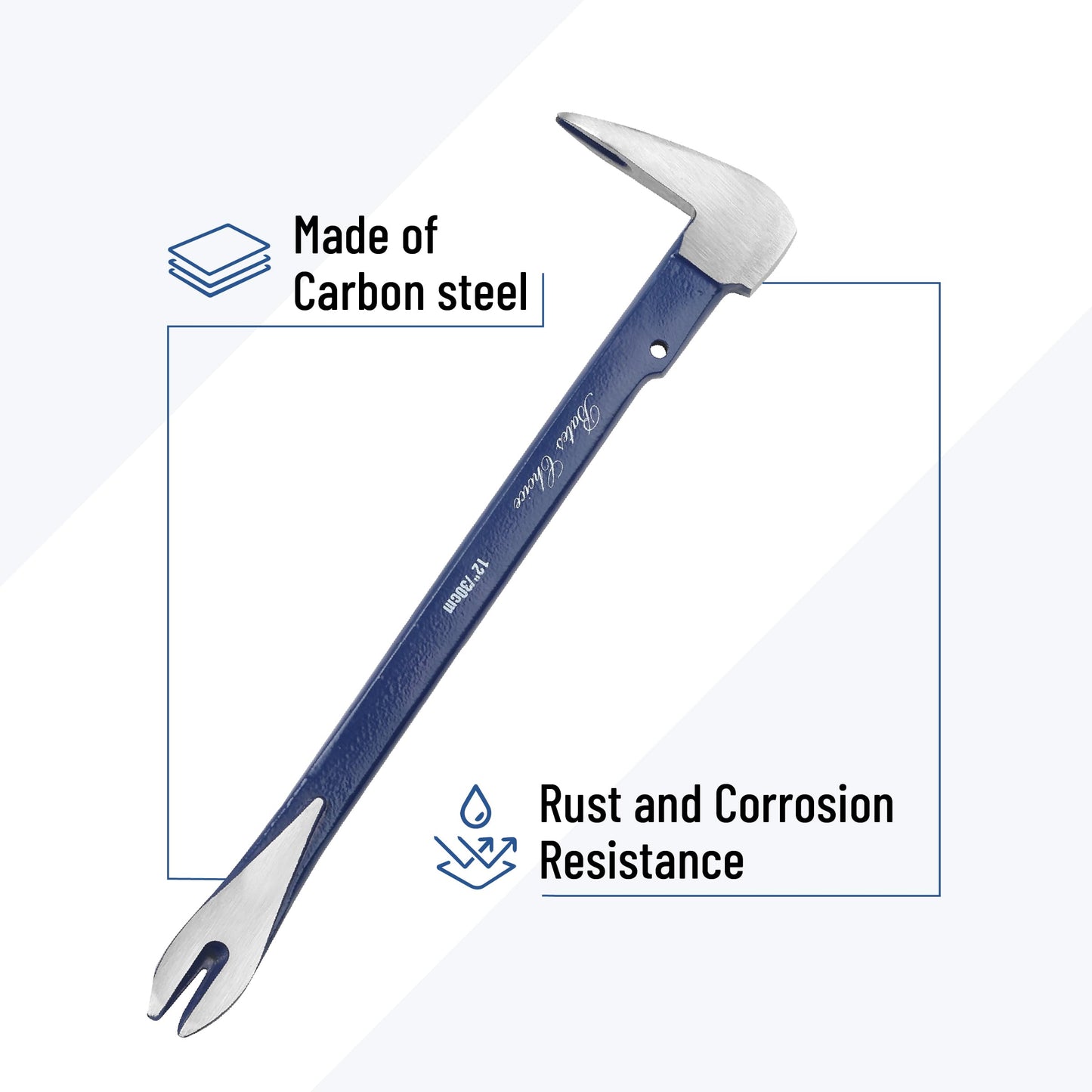 Bates- Pry Bar Nail Puller Set, 2 Pack, 8" & 12", Nail Puller Tool, Small Pry Bar