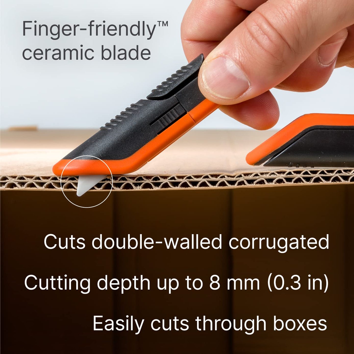Slice - 10400 Box Cutter, 3 Position Manual Button with Ceramic Blade, Locking blade